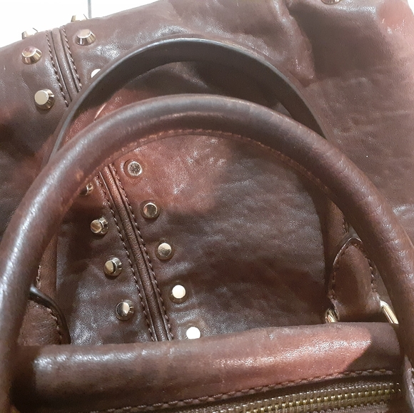 Michael Kors Brown Studded Leather Bag - Picture 9 of 11